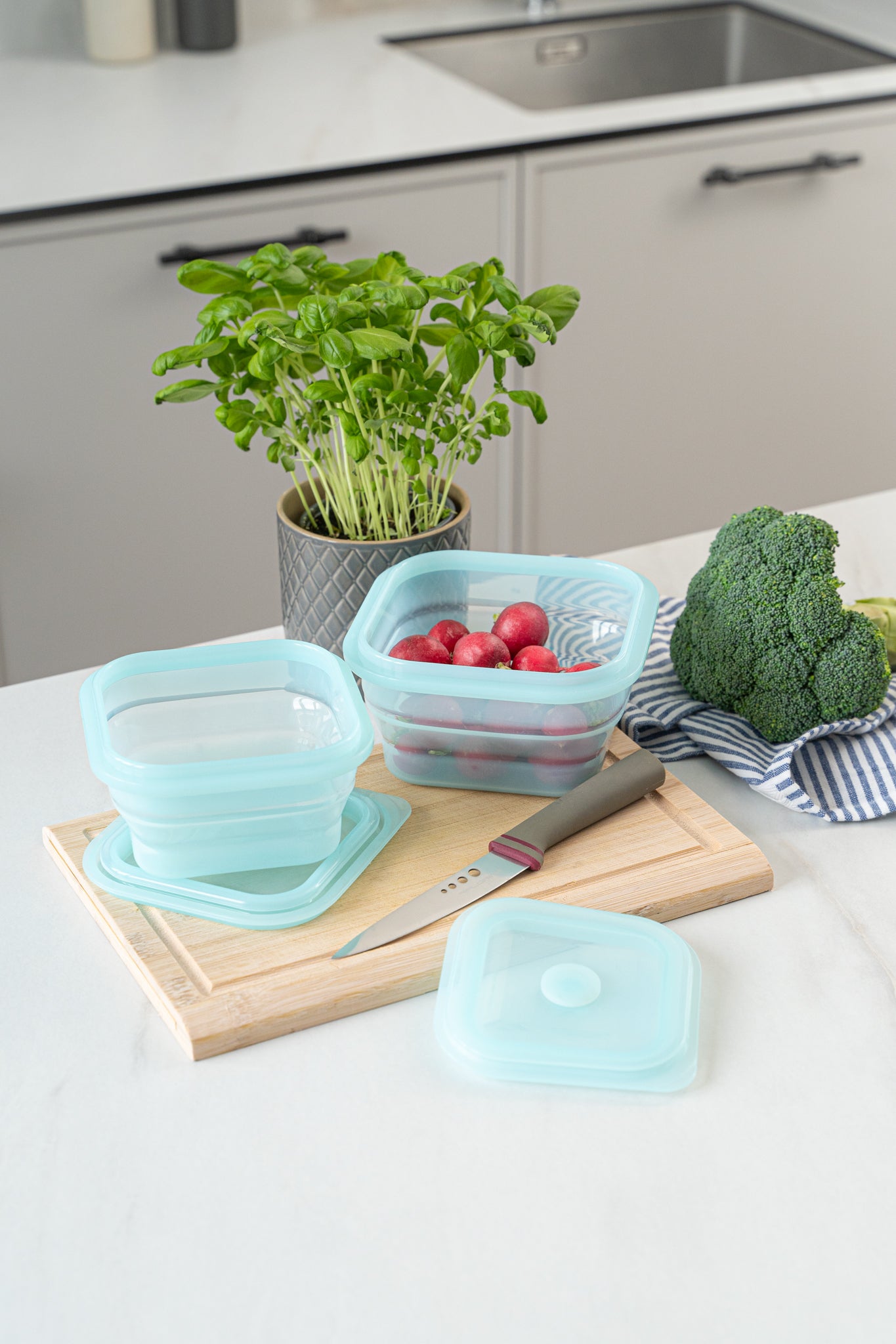 Sulankstoma silikoninė maisto dėžutė 900 ml