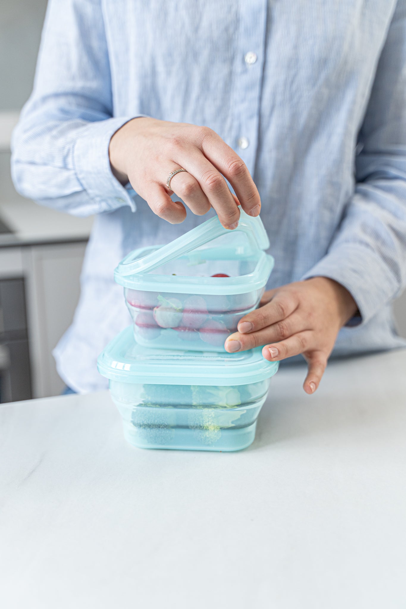 Sulankstoma silikoninė maisto dėžutė 400 ml